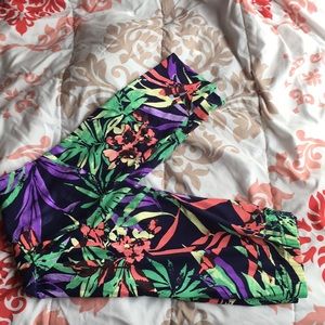 Tropical print leggings